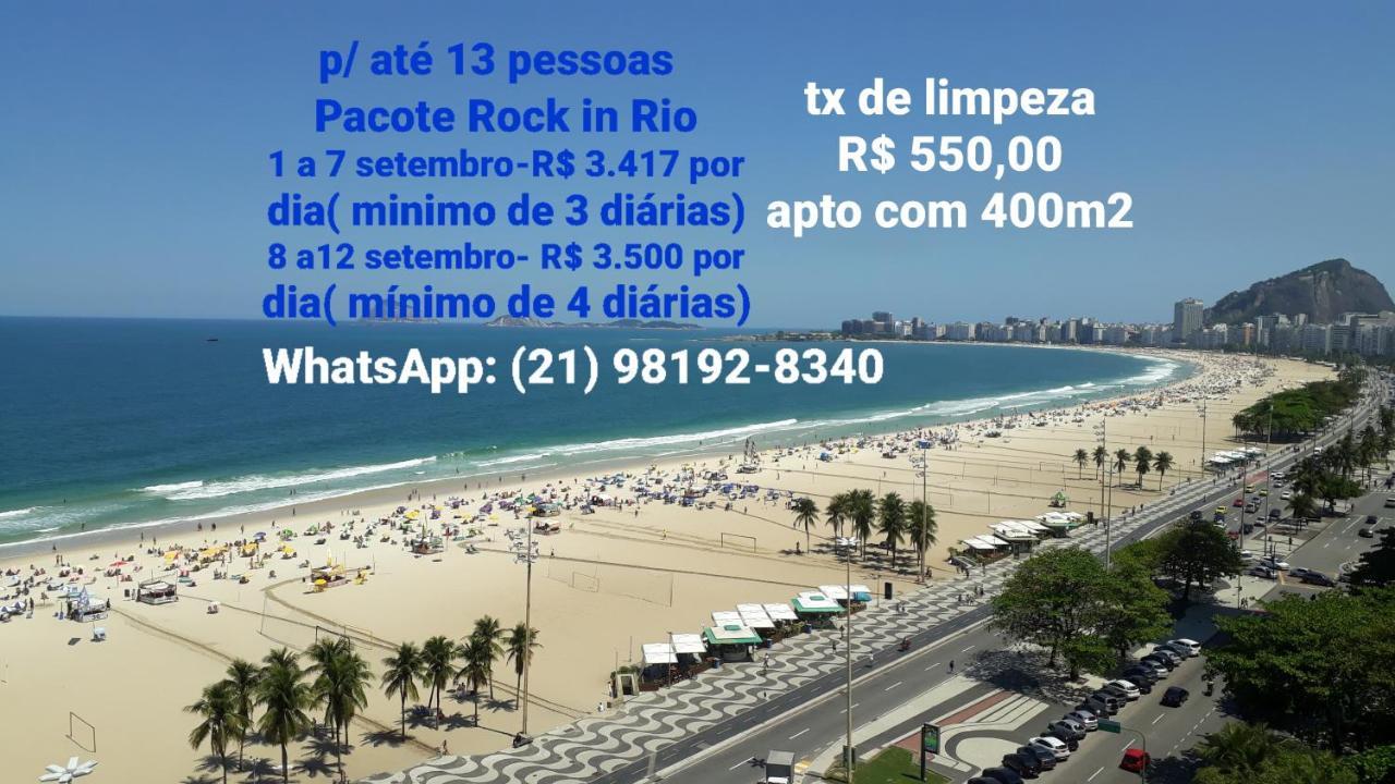Copacabana Vista Mar Cobertura 2 Andares De Frente Para Os Fogos Do Reveillon Com 5 Quartos, 5 Ar-Condicionados, 6 Banheiros E Garagem Gratuita Rio de Janeiro Zewnętrze zdjęcie